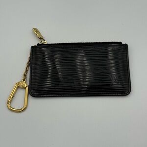 Louis Vuitton Black Epi Leather Pochette Cles key pouch.